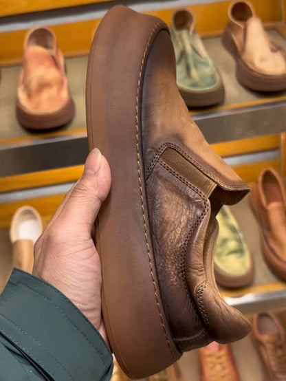 ✅High -quality Dedication✅Men's New High-quality Brown Genuine Leather Versatile Slip-on Casual Shoes