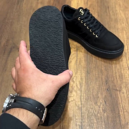 Men's Classic Black Suede Sneakers