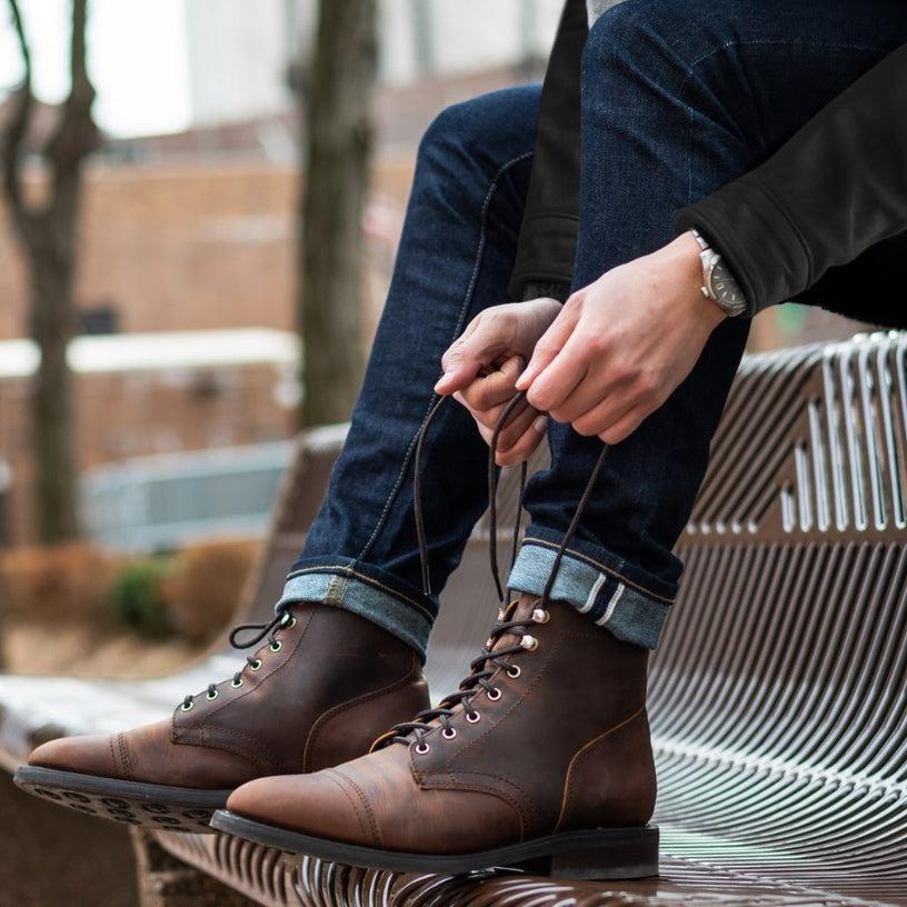 ✅High -quality Dedication✅Men's Retro Classic Solid Color Genuine Cowhide Casual Boots