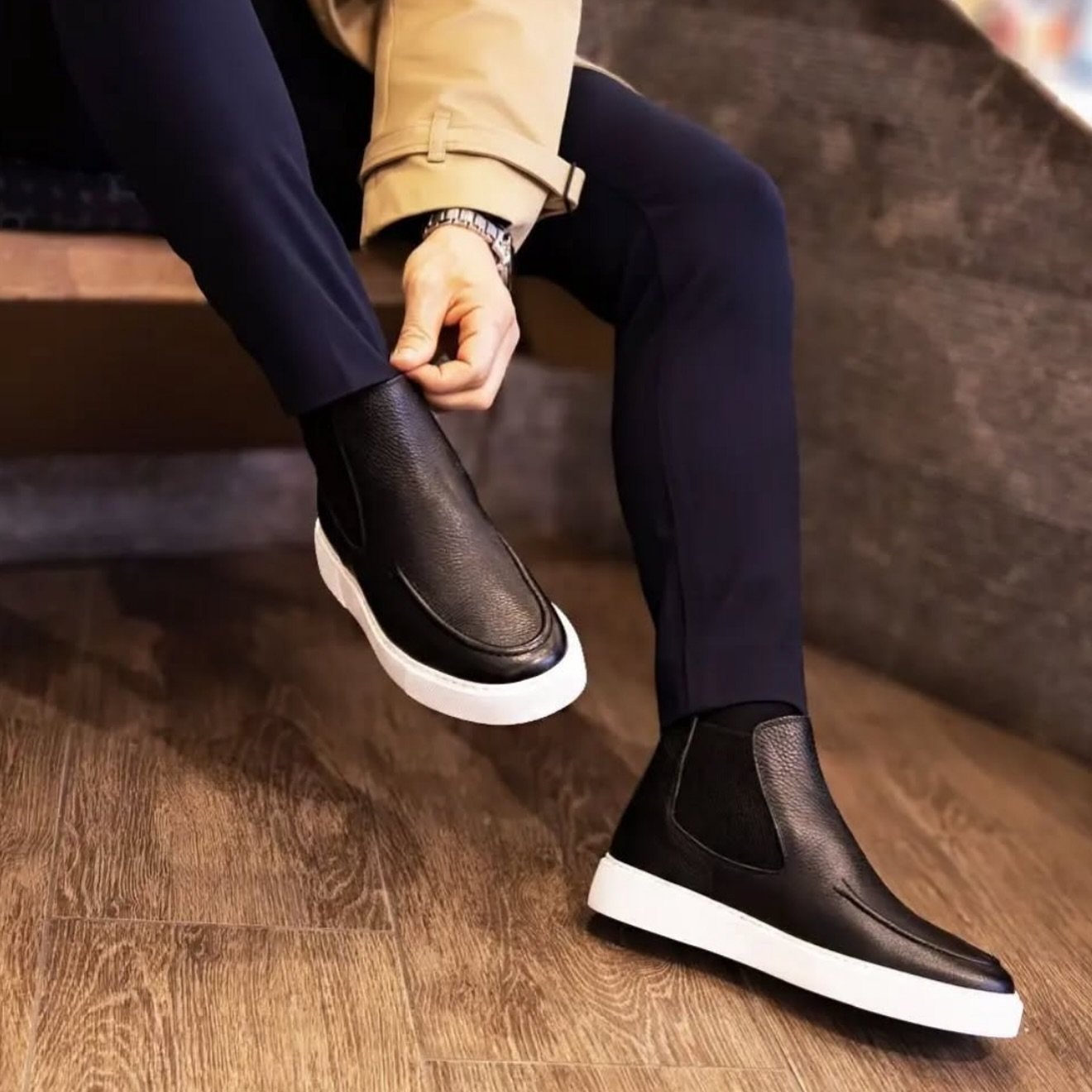✅High -quality Dedication✅Men's Classic Genuine Cowhide High-top Casual Shoes