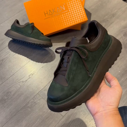 ✅High -quality Dedication✅Men's New Green Suede Classic Platform Casual Shoes