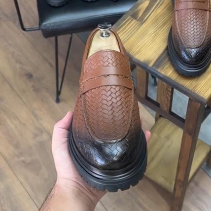 ⏰Last Day 49% OFF⏰Men's New Genuine Cowhide Woven Slip-on Casual Shoes