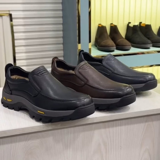 ✅High -quality Dedication✅Men's Winter Genuine Leather Non-slip Cotton Shoes