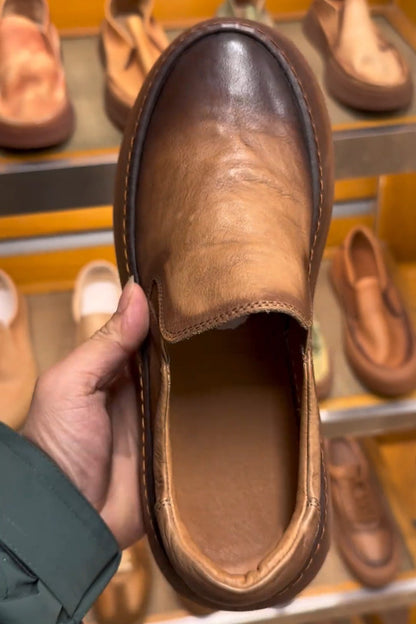 ✅High -quality Dedication✅Men's New High-quality Brown Genuine Leather Versatile Slip-on Casual Shoes