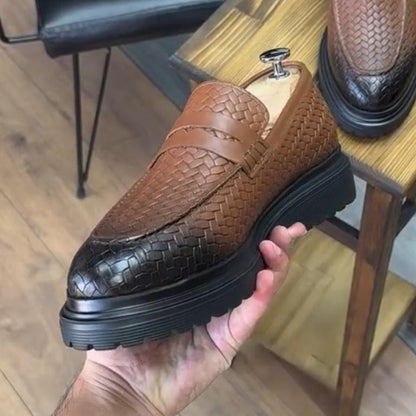 ⏰Last Day 49% OFF⏰Men's New Genuine Cowhide Woven Slip-on Casual Shoes