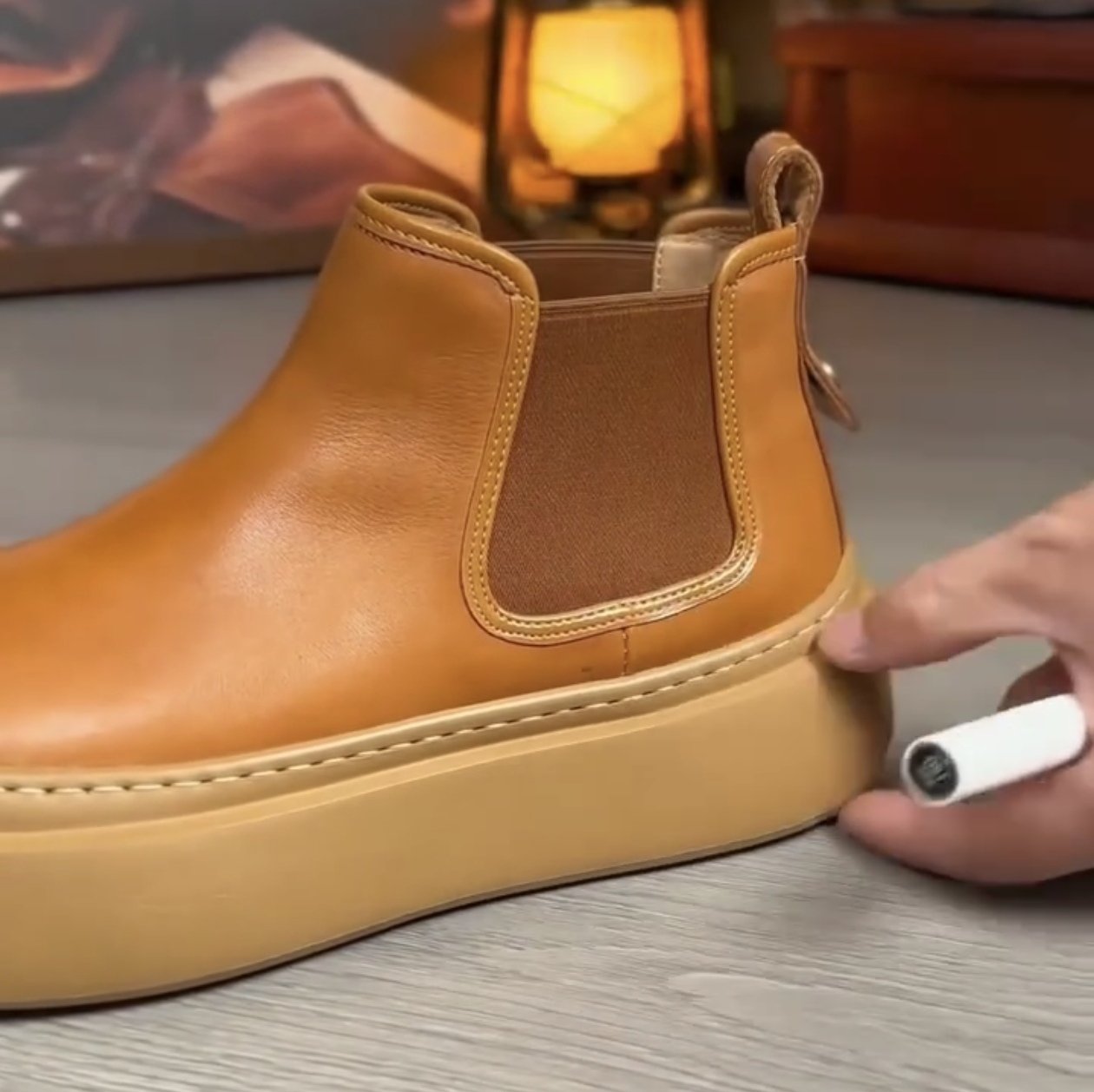 ✅High -quality Dedication✅Men's Classic Genuine Leather Thick Sole Slip-on Casual Boots