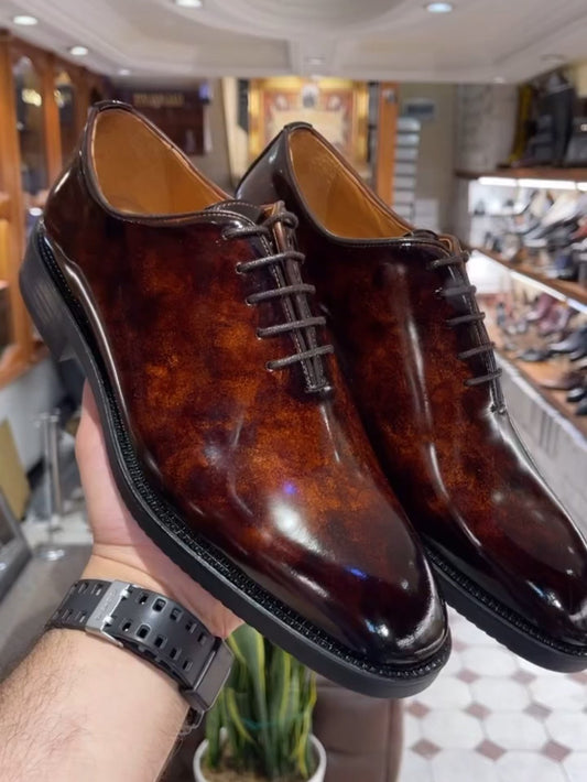 ✅High -quality Dedication✅Men's Premium Glossy Leather Casual Shoes