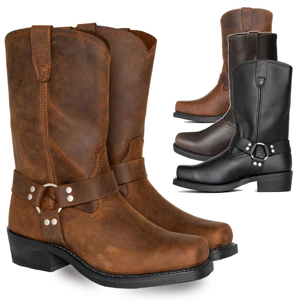 Men's Genuine Leather Cowboy Boots