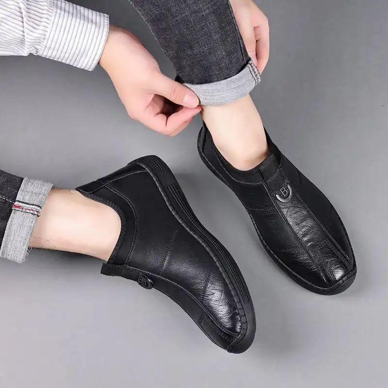 New Autumn and Winter Men's Business Casual Genuine Cowhide Shoes