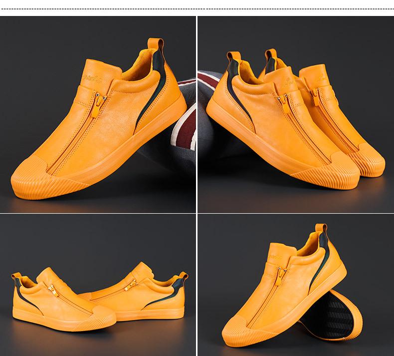 2023 New Men's Autumn Double Zipper Casual Leather Shoes