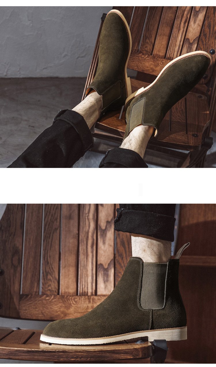 Men's Genuine Leather Autumn and Winter Chelsea Boots