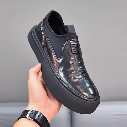 ✅High -quality Dedication✅Men's Genuine Leather Thick-soled Waterproof Slip-on Casual Shoes