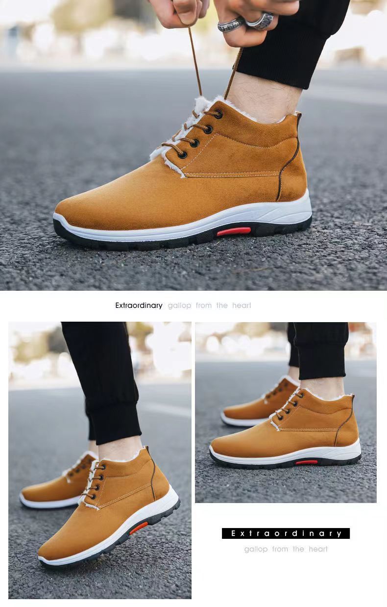 Men's Winter Thickened Wool Warm Casual Snow Boots