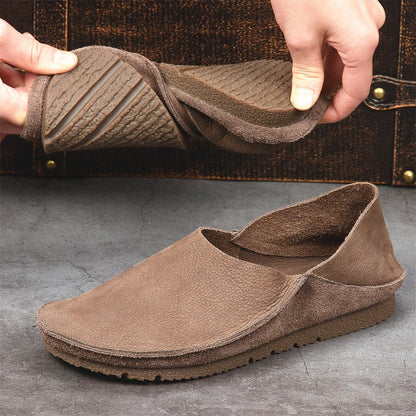 ✅High -quality Dedication✅Men's New Breathable Suede Leather Slip-on Soft Sole Driving Casual Shoes