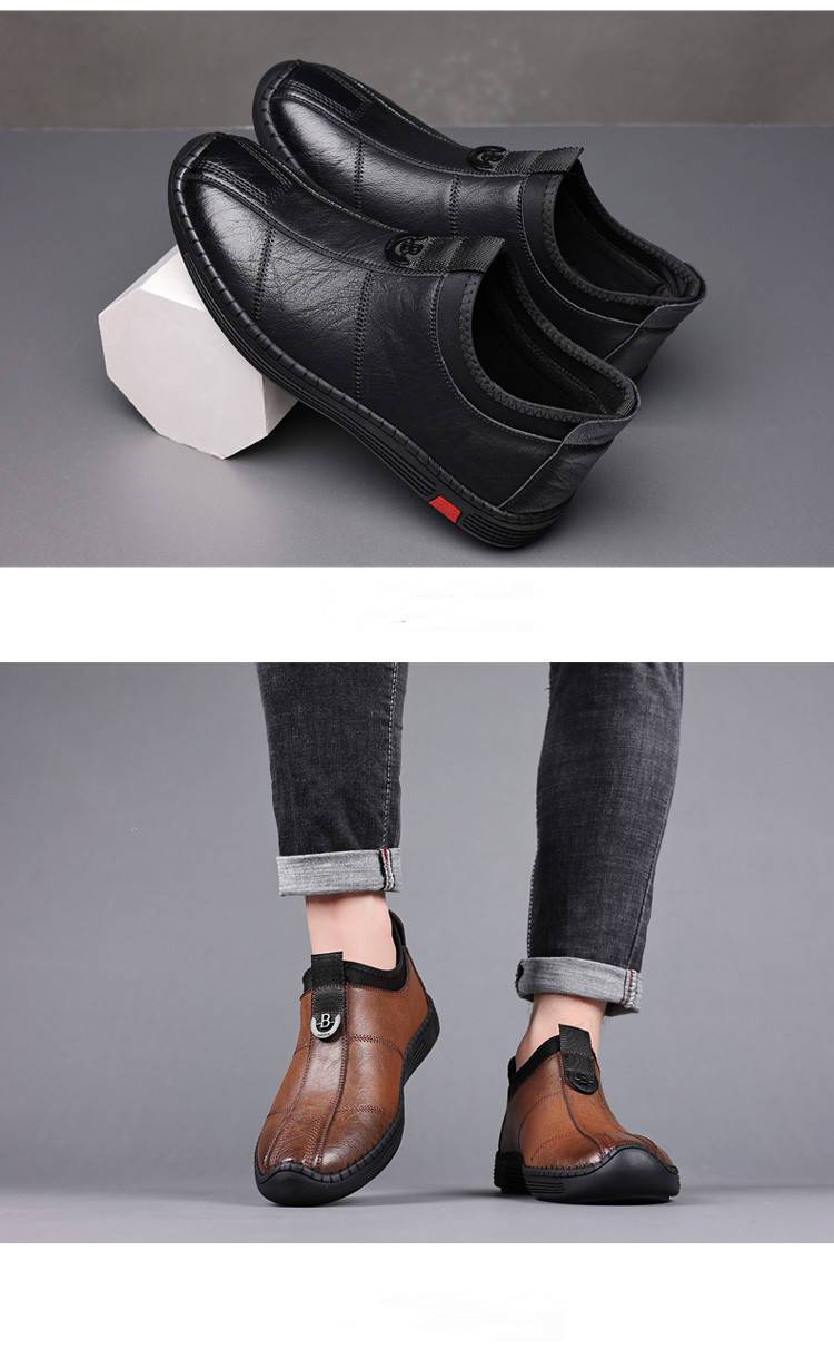 New Autumn and Winter Men's Business Casual Genuine Cowhide Shoes