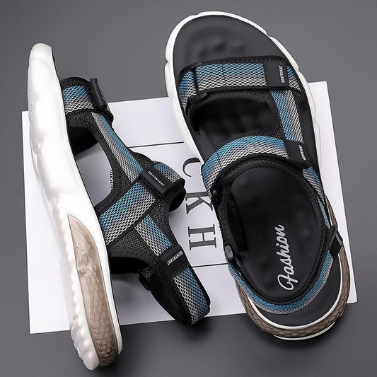 Sandals Men's 2024 Summer New Teenager Large Size Sports Casual Beach Shoes Middle School Students' Non-slip Sandals And Slippers Trendy