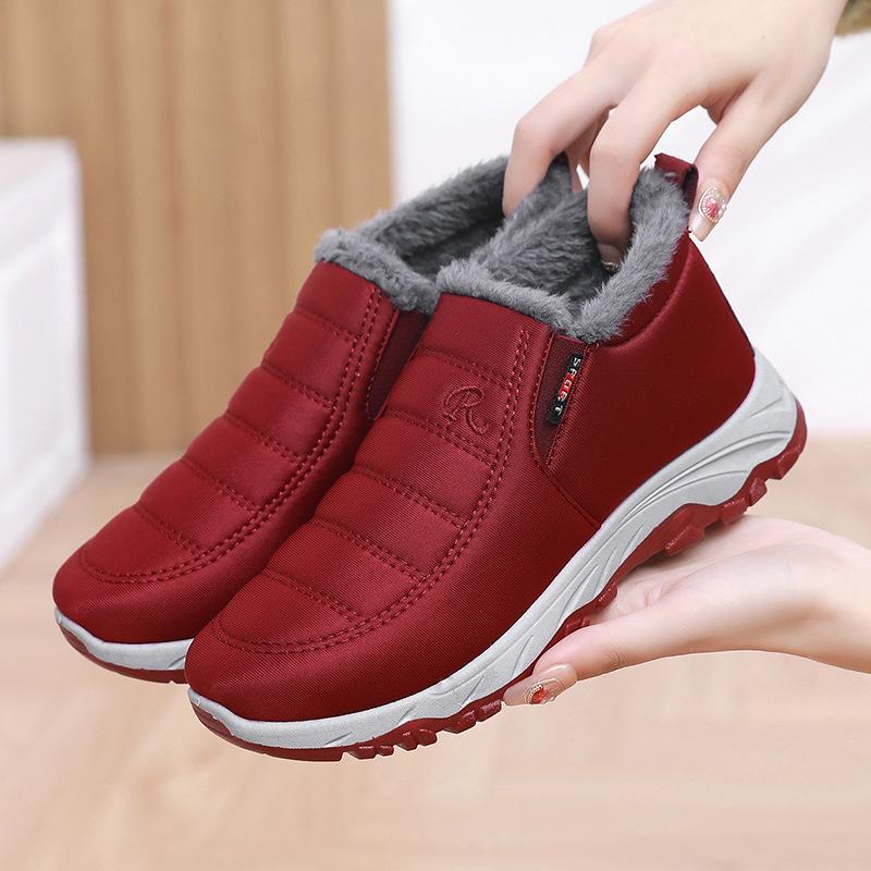 Winter Women's Windproof Thickened Wool Warm Snow Boots