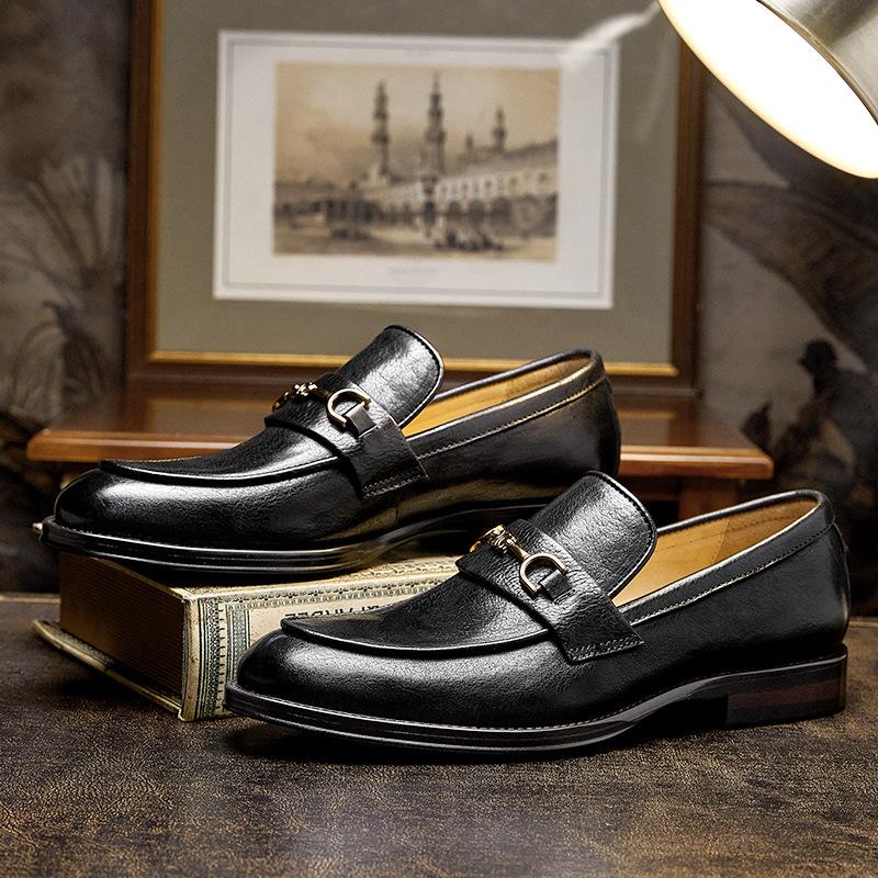 ✅High -quality Dedication✅Men's New Genuine Cowhide Slip-on Formal Soft-soled Casual Shoes