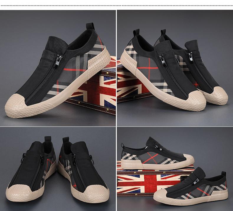 2023 New Autumn Men's Breathable Zipper Casual Canvas Shoes