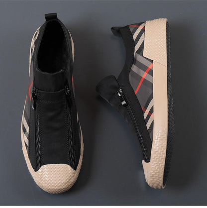 2023 New Autumn Men's Breathable Zipper Casual Canvas Shoes