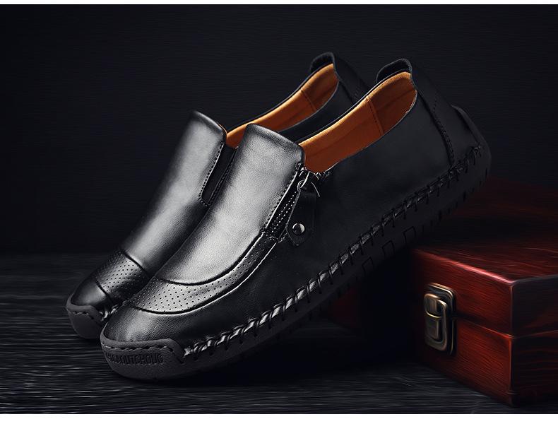 🔥Limited Time Offer 49% OFF🔥New Men's Genuine Leather Zipper Slip-on Casual Shoes