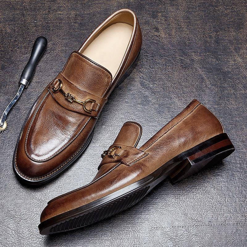 ✅High -quality Dedication✅Men's New Genuine Cowhide Slip-on Formal Soft-soled Casual Shoes