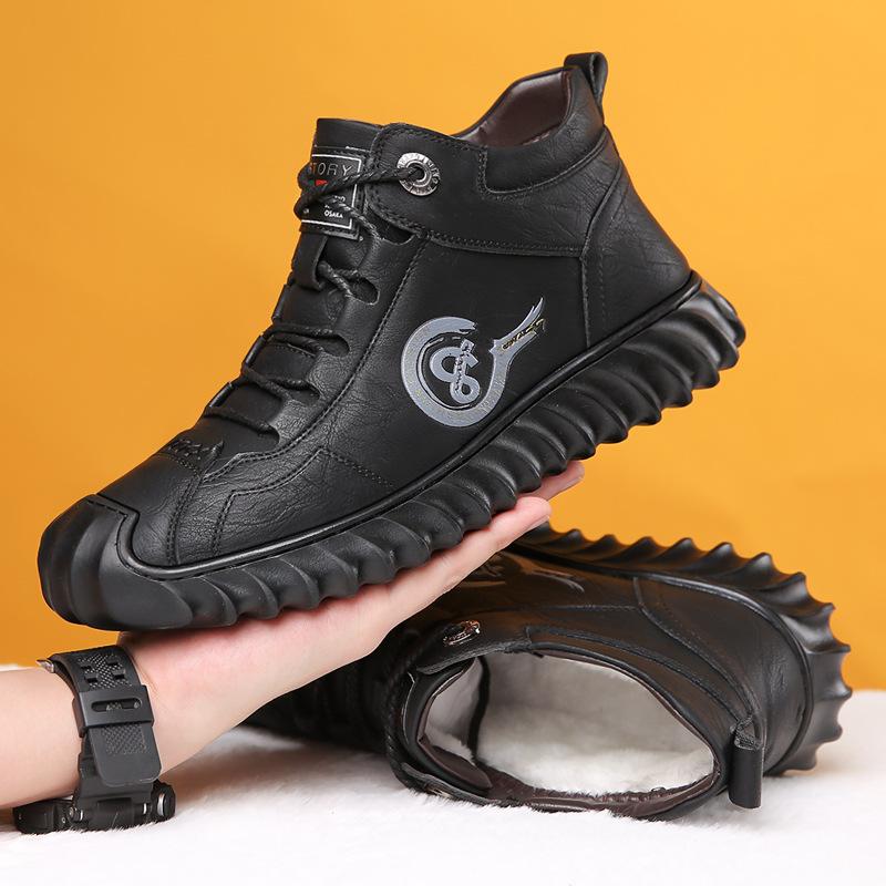 ✅High -quality Dedication✅Winter Men's Genuine Cowhide Wool Warm Soft-soled Cotton Shoes