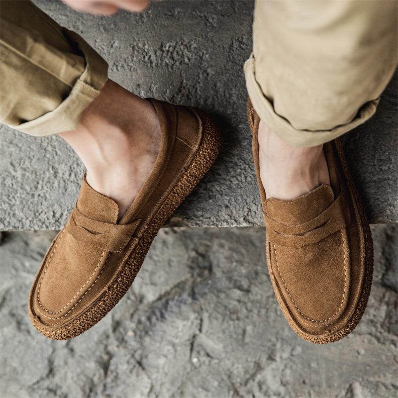 ✅High -quality Dedication✅Men's Genuine Suede Slip-on Soft Sole Casual Loafers