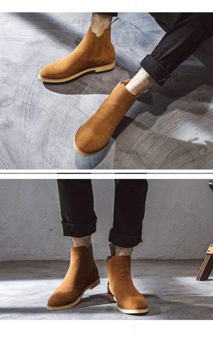 Men's Genuine Leather Autumn and Winter Chelsea Boots