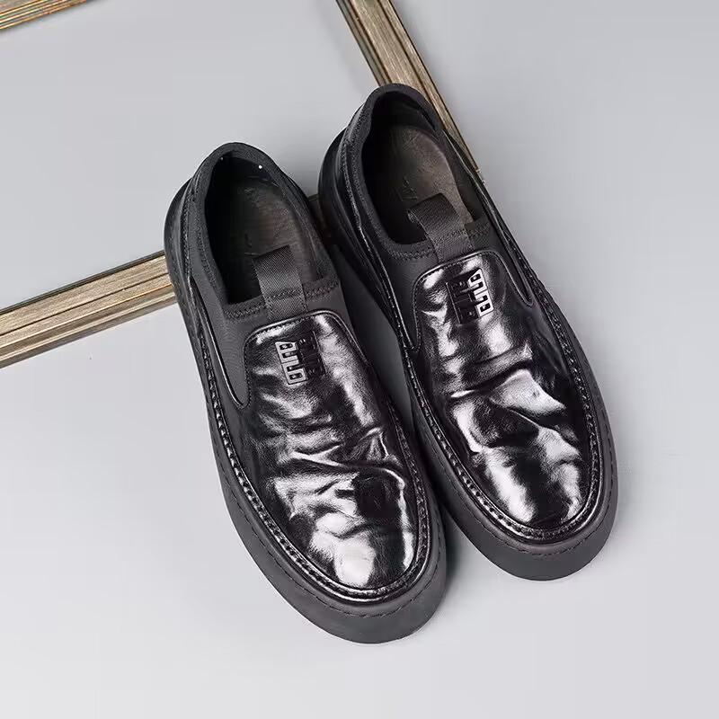 ✅High -quality Dedication✅Men's Genuine Leather Thick-soled Waterproof Slip-on Casual Shoes
