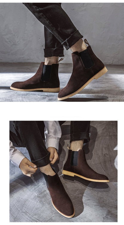 Men's Genuine Leather Autumn and Winter Chelsea Boots