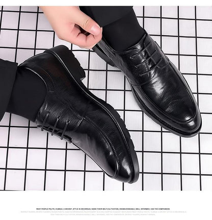 Men's Business Formal Casual Breathable Genuine Cowhide Shoes