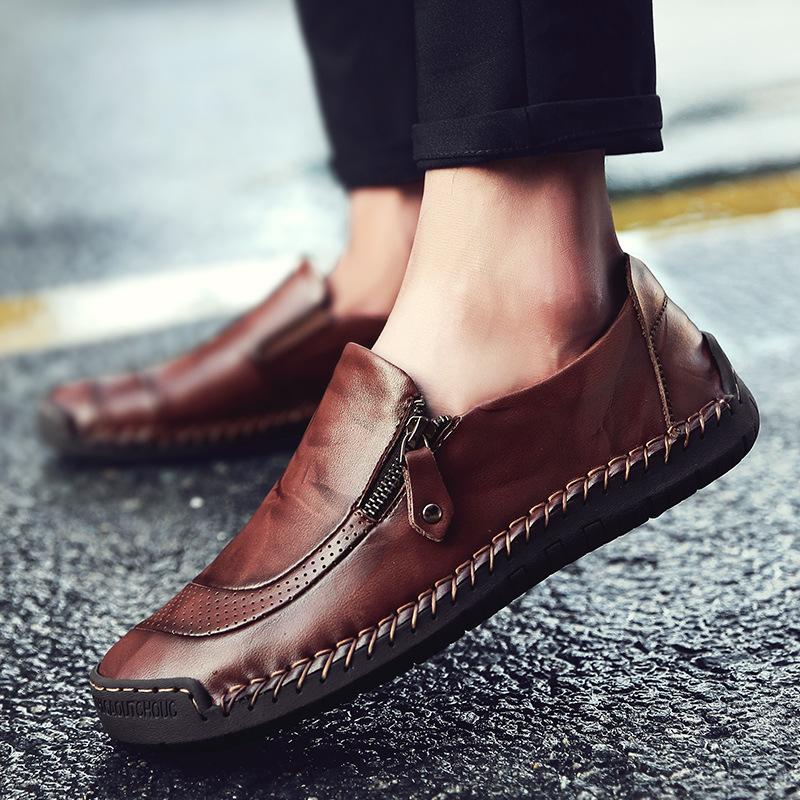 🔥Limited Time Offer 49% OFF🔥New Men's Genuine Leather Zipper Slip-on Casual Shoes