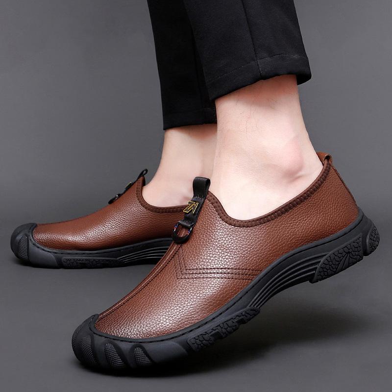 ✅High -quality Dedication✅Men's New Genuine Leather Soft Sole Slip-on Driving Casual Shoes