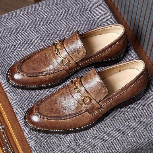 ✅High -quality Dedication✅Men's New Genuine Cowhide Slip-on Formal Soft-soled Casual Shoes