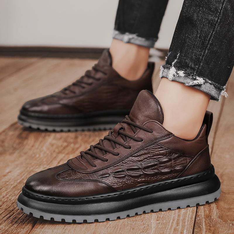 ✅High -quality Dedication✅New Men's Crocodile Pattern Genuine Leather Casual Shoes