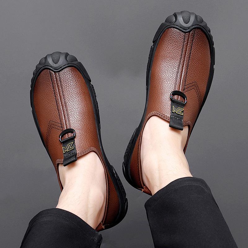 ✅High -quality Dedication✅Men's New Genuine Leather Soft Sole Slip-on Driving Casual Shoes