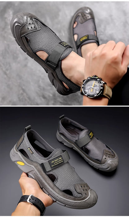 💯Summer Collection 💯 New Men's Hollow Breathable Casual Leather Sandals