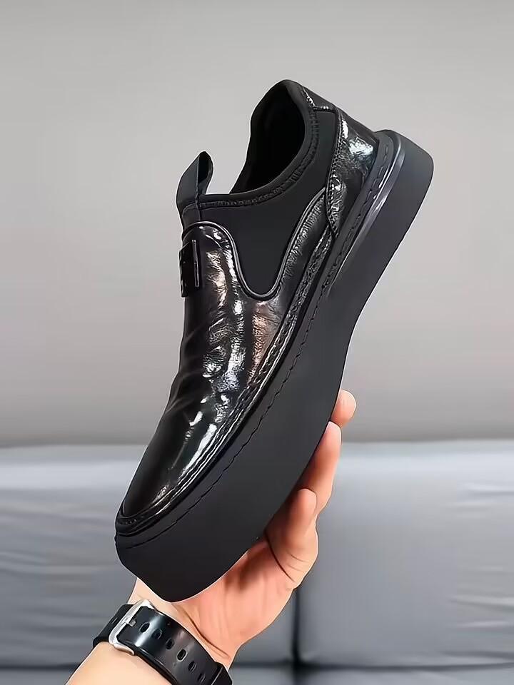✅High -quality Dedication✅Men's Genuine Leather Thick-soled Waterproof Slip-on Casual Shoes