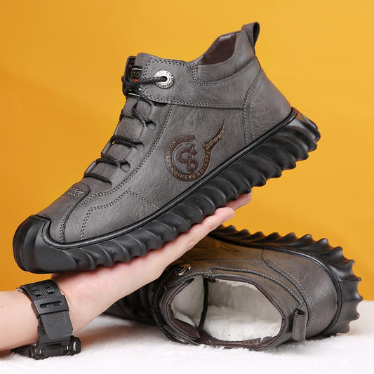 ✅High -quality Dedication✅Winter Men's Genuine Cowhide Wool Warm Soft-soled Cotton Shoes