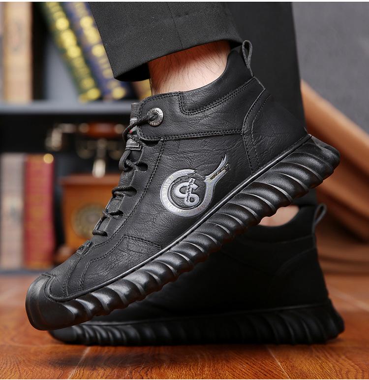 ✅High -quality Dedication✅Winter Men's Genuine Cowhide Wool Warm Soft-soled Cotton Shoes
