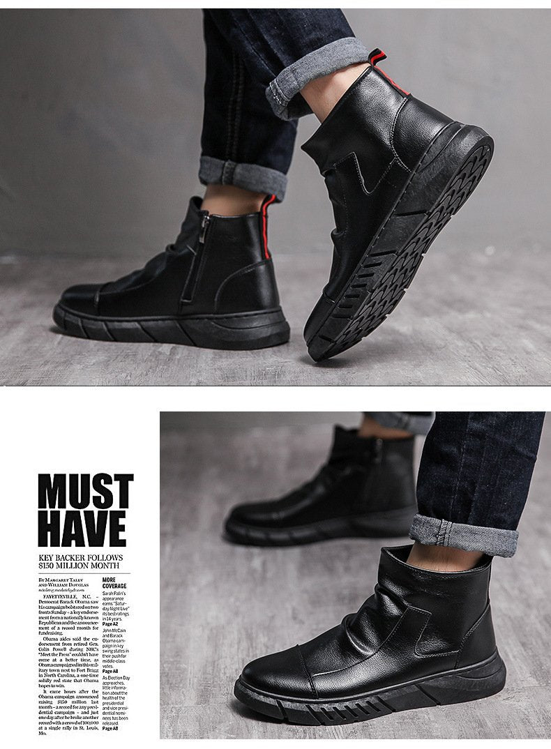 Men's Casual High Top Genuine Leather Boots