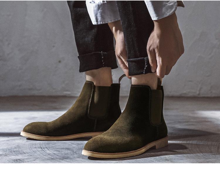 Men's Genuine Leather Autumn and Winter Chelsea Boots