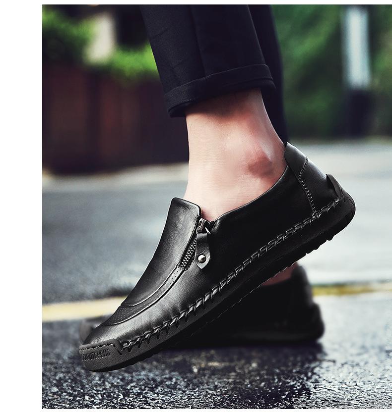 🔥Limited Time Offer 49% OFF🔥New Men's Genuine Leather Zipper Slip-on Casual Shoes