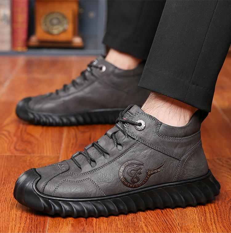 ✅High -quality Dedication✅Winter Men's Genuine Cowhide Wool Warm Soft-soled Cotton Shoes