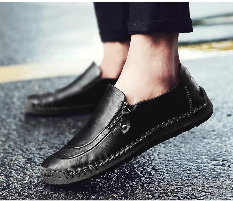 🔥Limited Time Offer 49% OFF🔥New Men's Genuine Leather Zipper Slip-on Casual Shoes