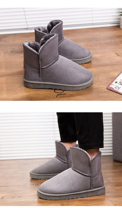 Winter Men's Thick-soled Wool Warm Snow Boots