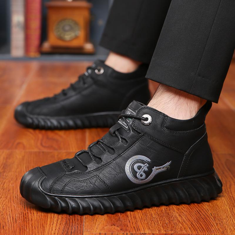 ✅High -quality Dedication✅Winter Men's Genuine Cowhide Wool Warm Soft-soled Cotton Shoes