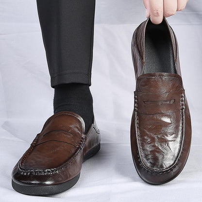 ✅High -quality Dedication✅New Style Genuine Leather All-match Slip-on Driving Casual Shoes