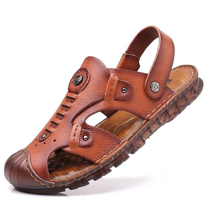 2024 New Men's Leather Covered Toe Sandals